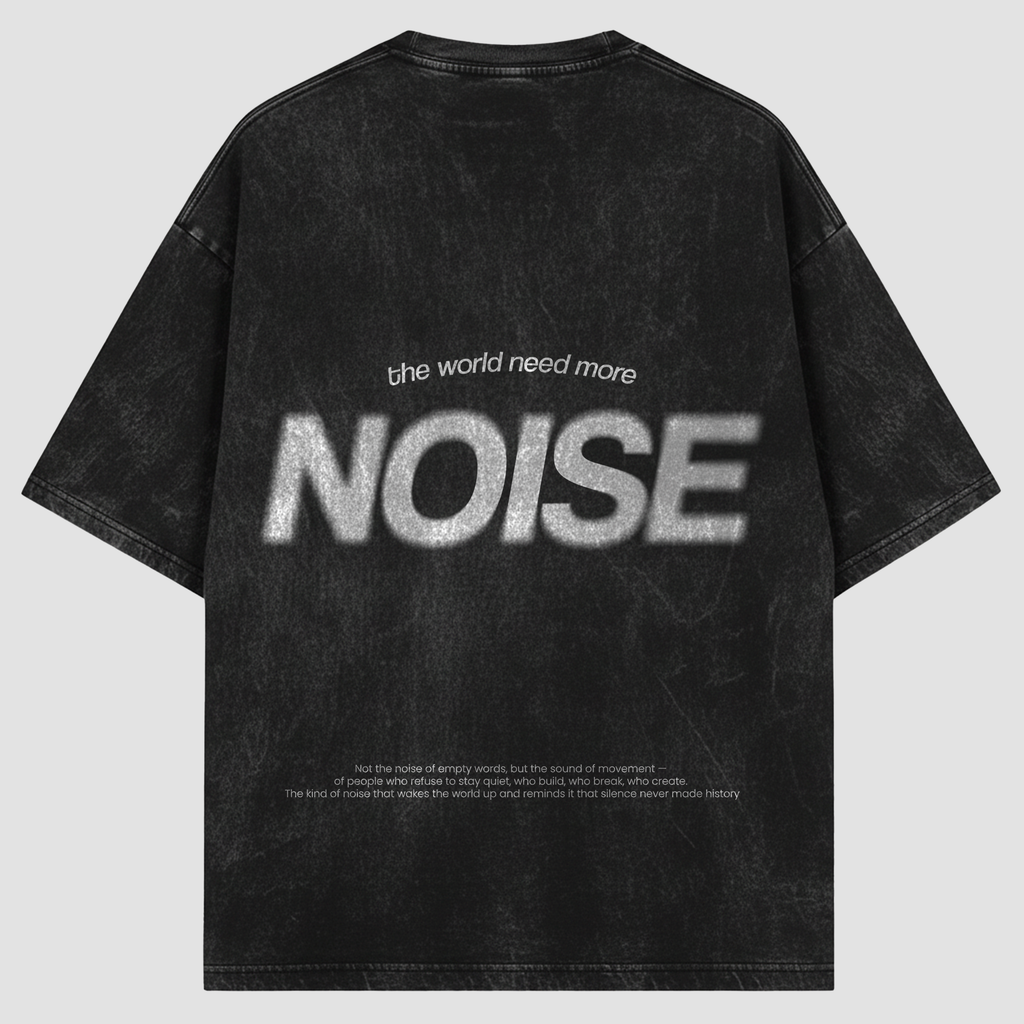 REMERA NOISE- STONE WASH - NEGRA