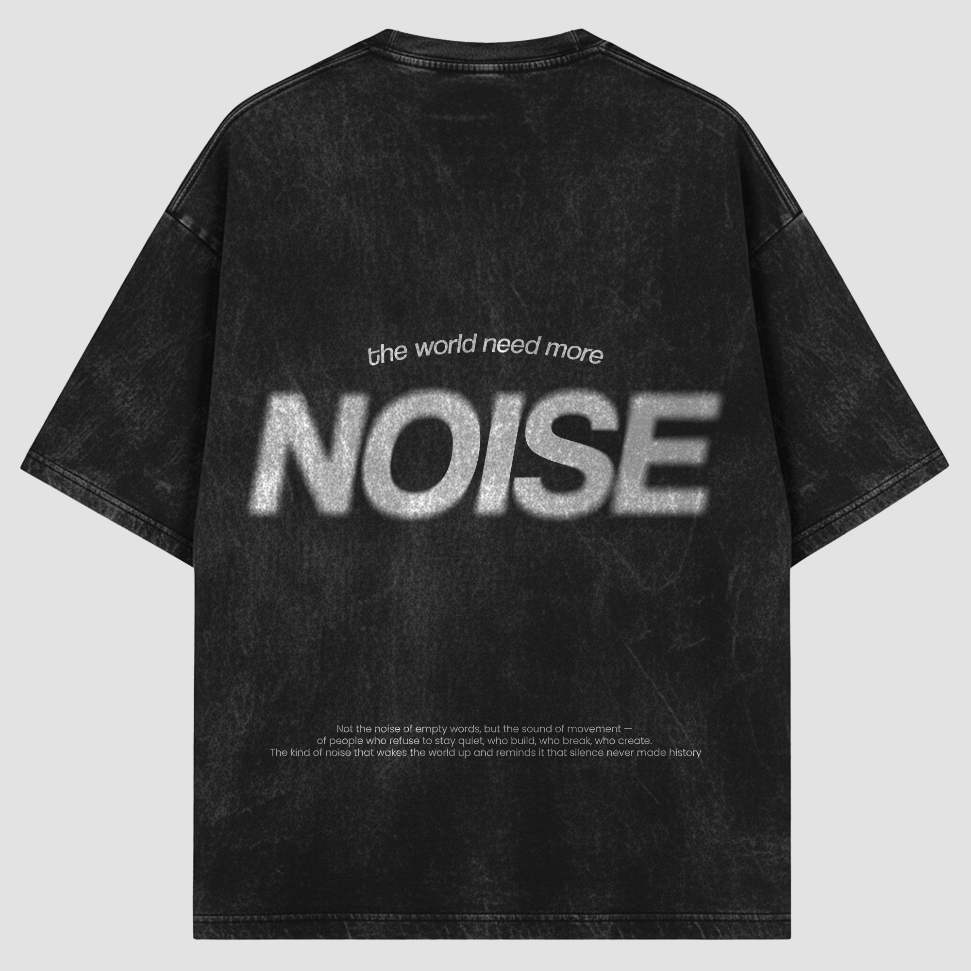 REMERA NOISE- STONE WASH - NEGRA